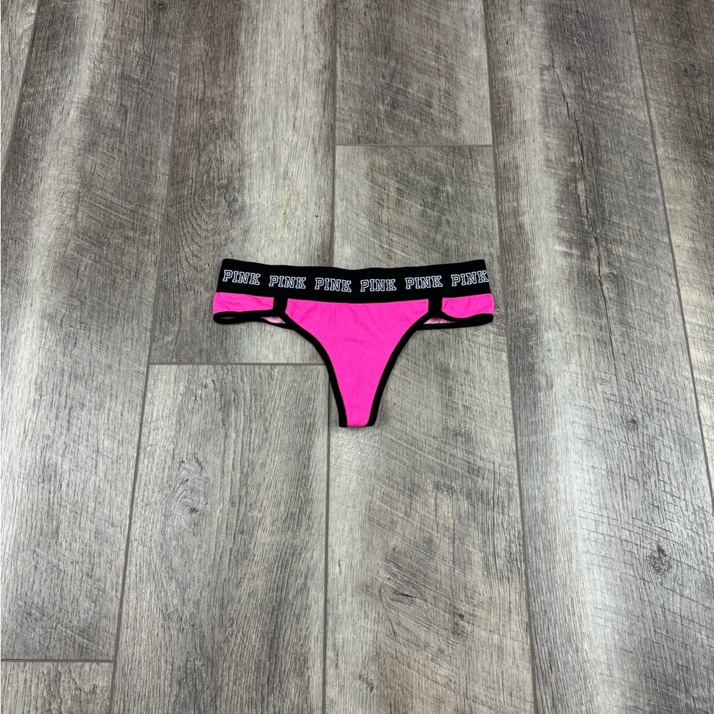 VS Hot Pink Logo Thong